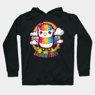 Colorful kawaii life with an alpaka Hoodie